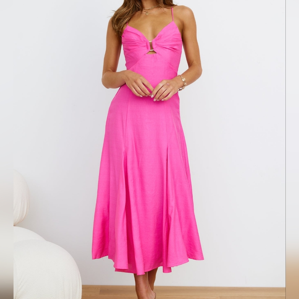 Hello Molly Unspoken Desire Maxi Dress - Hot Pink - Size Medium - Picture 10 of 12